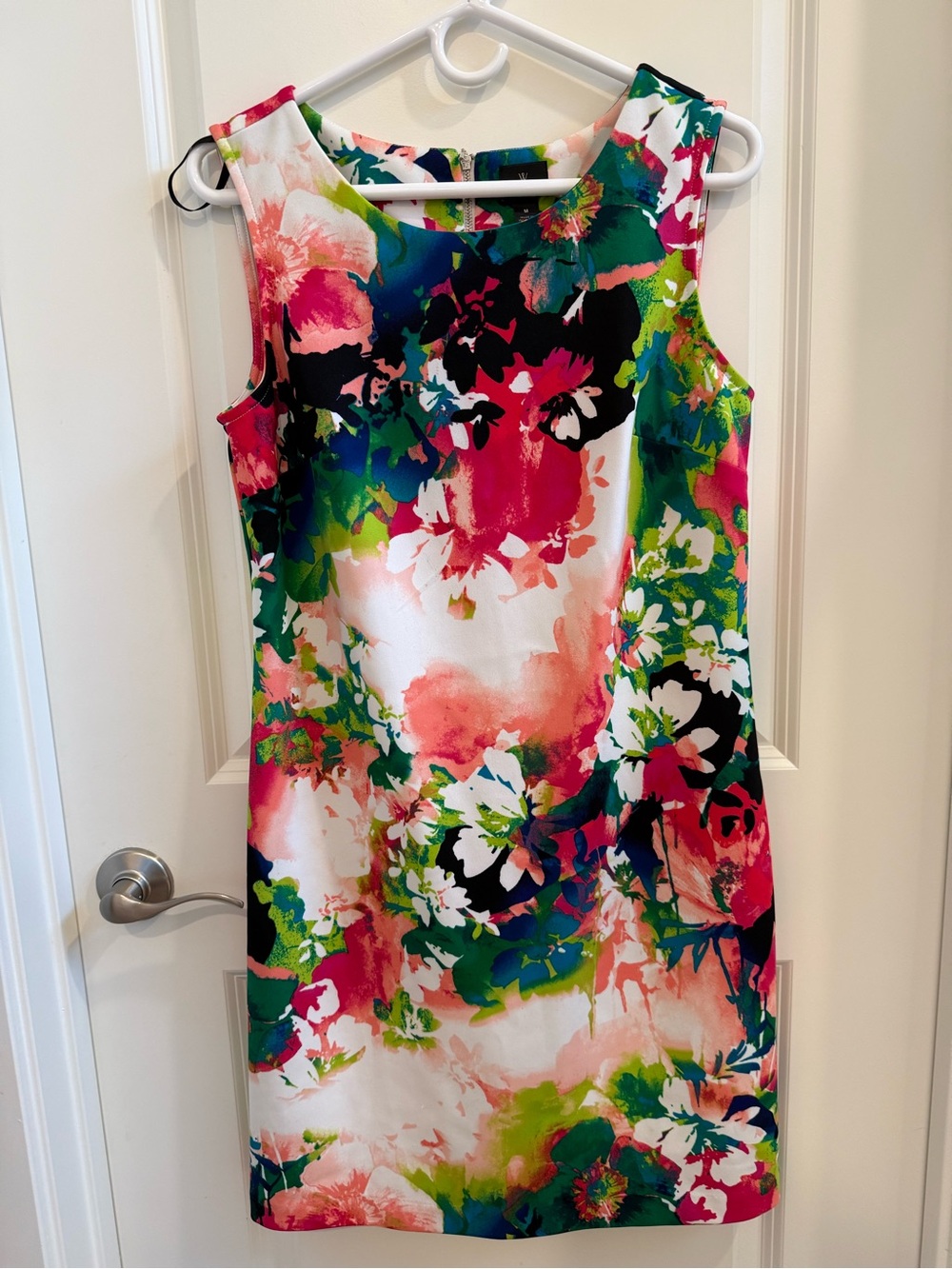 Worthington Floral Sheath Dress in Pink, Green, Navy and White